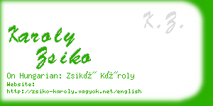 karoly zsiko business card